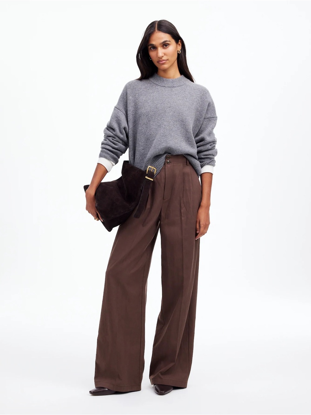 Madewell Petite Harlow Wide Leg Pants in drapery twill